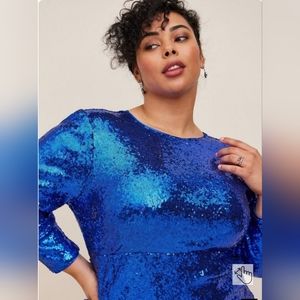 Torrid Blue Sequin Midi Dress